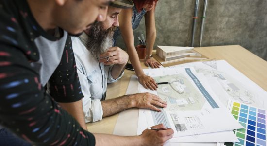 Design Studio Architect Creative Occupation Meeting Blueprint Concept