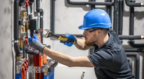 The technician checking the heating system in the boiler room. Adjusting heating valves in a residential building. A plumbing and heating technician works. SSUCv3H4sIAAAAAAAACpyS227CMAyG7yftHapcUwkSCN1eBe3COZRGhAQlKdOEePfl0CLvdnf1Z/u3/7iP97euIwKikeSze5Qox8baOaYAyXiX8Xaz8KCd0gGTe2B8iwEYHGllkg8GLIYCkpwcXHWGbra24GdNkpggzVHHssuCJCR9zhoNviTawqcWd2uiJnNHThGyQSzOorIVNfF/dbaPr5fhs3bypy6MjARtNTQjp1ZKLt9Jhyu2BrMyHrm6ewm2FDCkBOYGAf703YKRxp0R8Wmqd1mVpJ9dCmWrlxlivb+BsOXVxzxGr3yCGHO5WjmaLfNf4K9ojvOpelpUicrHKeGOsQOnx/1A+cAPR07ZUtAOOpmsU9dZhXIsL0ZhV6ZsQJTko1D00LMtHfv9B+W92B13vZJyUIOgnI003+L5CwAA//8DAEonjCm5AgAA